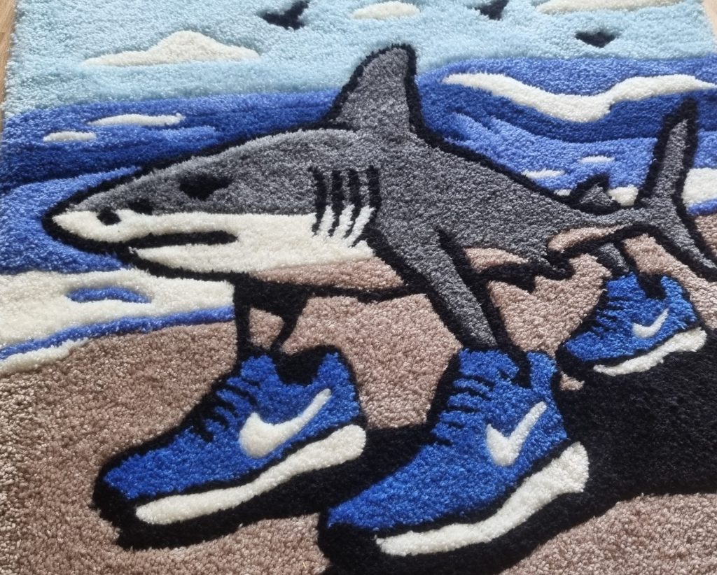 tralalero, tralala, alfombra, rug, brainrot, meme,